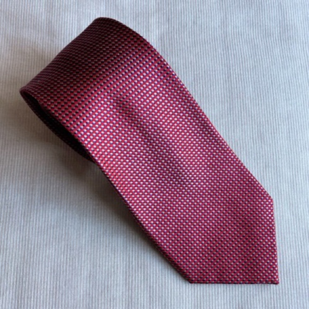 MICHAEL Michael Kors 100% Silk Red Pattern Men's Tie